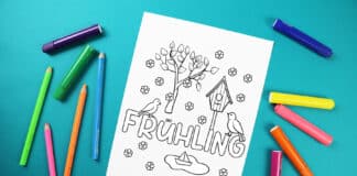 Frühlingsbild ausmalen