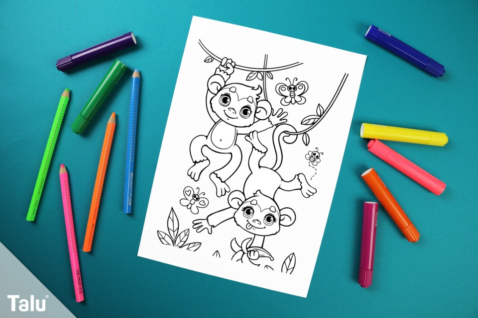 Ausmalbilder für süße Tiere | Vorlagen zum Ausdrucken - Talu.de