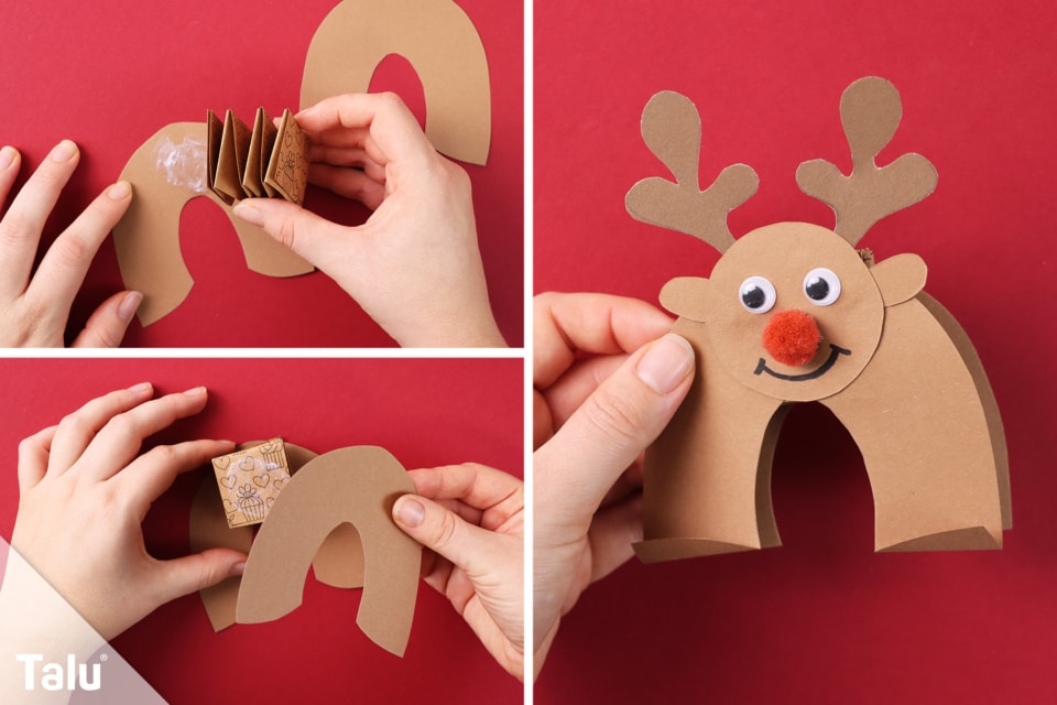 Rentier basteln aus Papier | Anleitung mit Vorlage - Talu.de