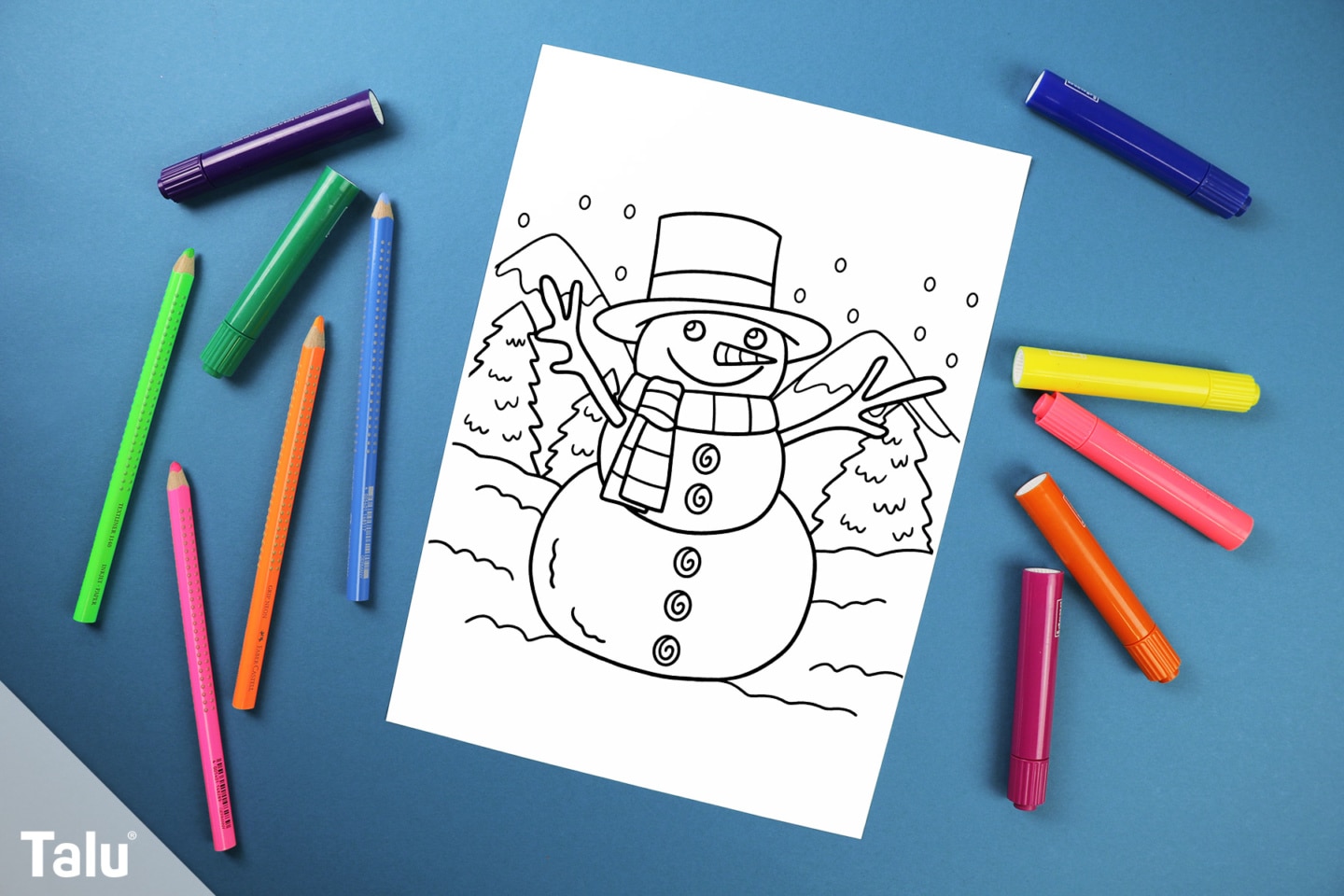 Ausmalbilder für den Winter | Kostenlose Vorlagen für Kinder - Talu.de