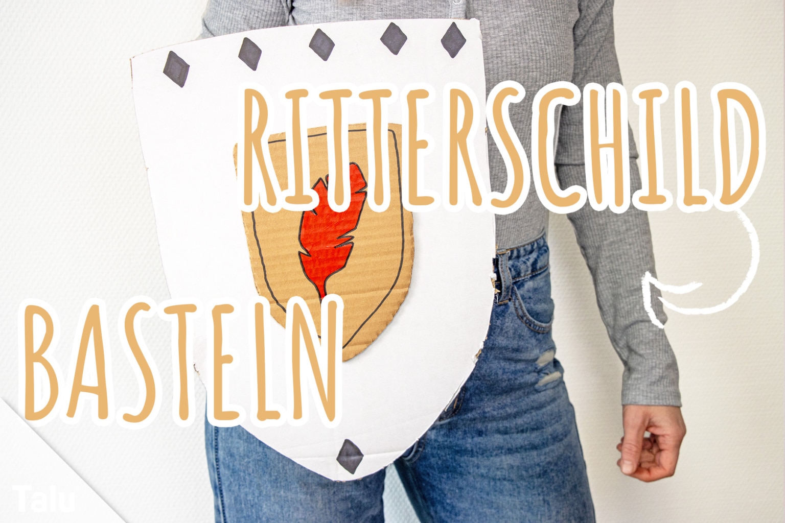 Last Minute Ritter Kostüm Selber Machen Ritterschild basteln aus Pappe | Anleitung mit Vorlage - Talu.de