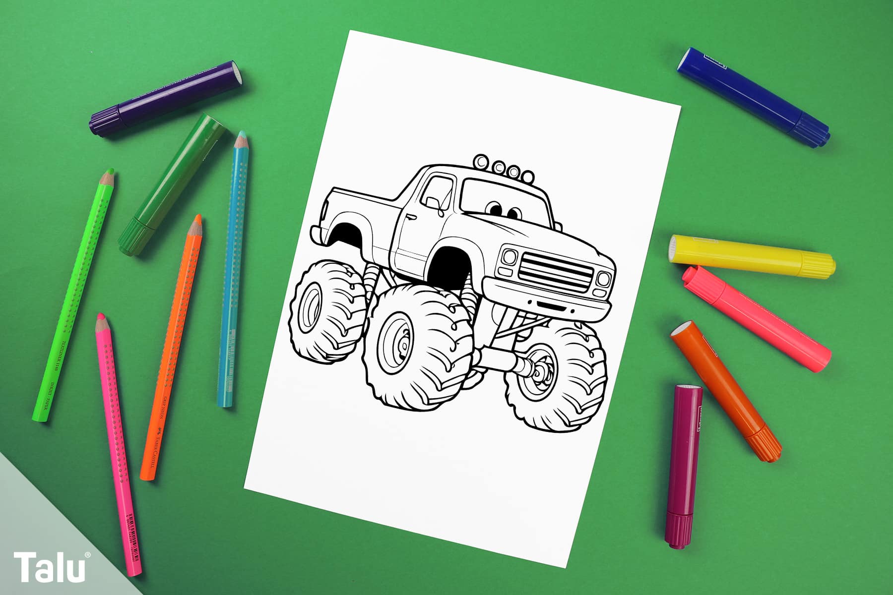 Monster Truck zum Ausmalen