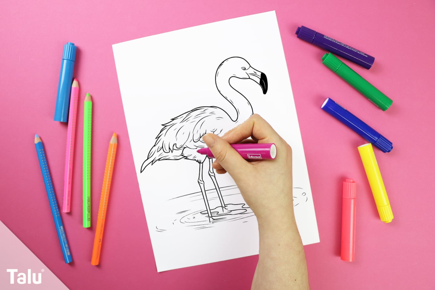 Flamingo Ausmalbilder zum Ausdrucken | Vorlagen - Talu.de
