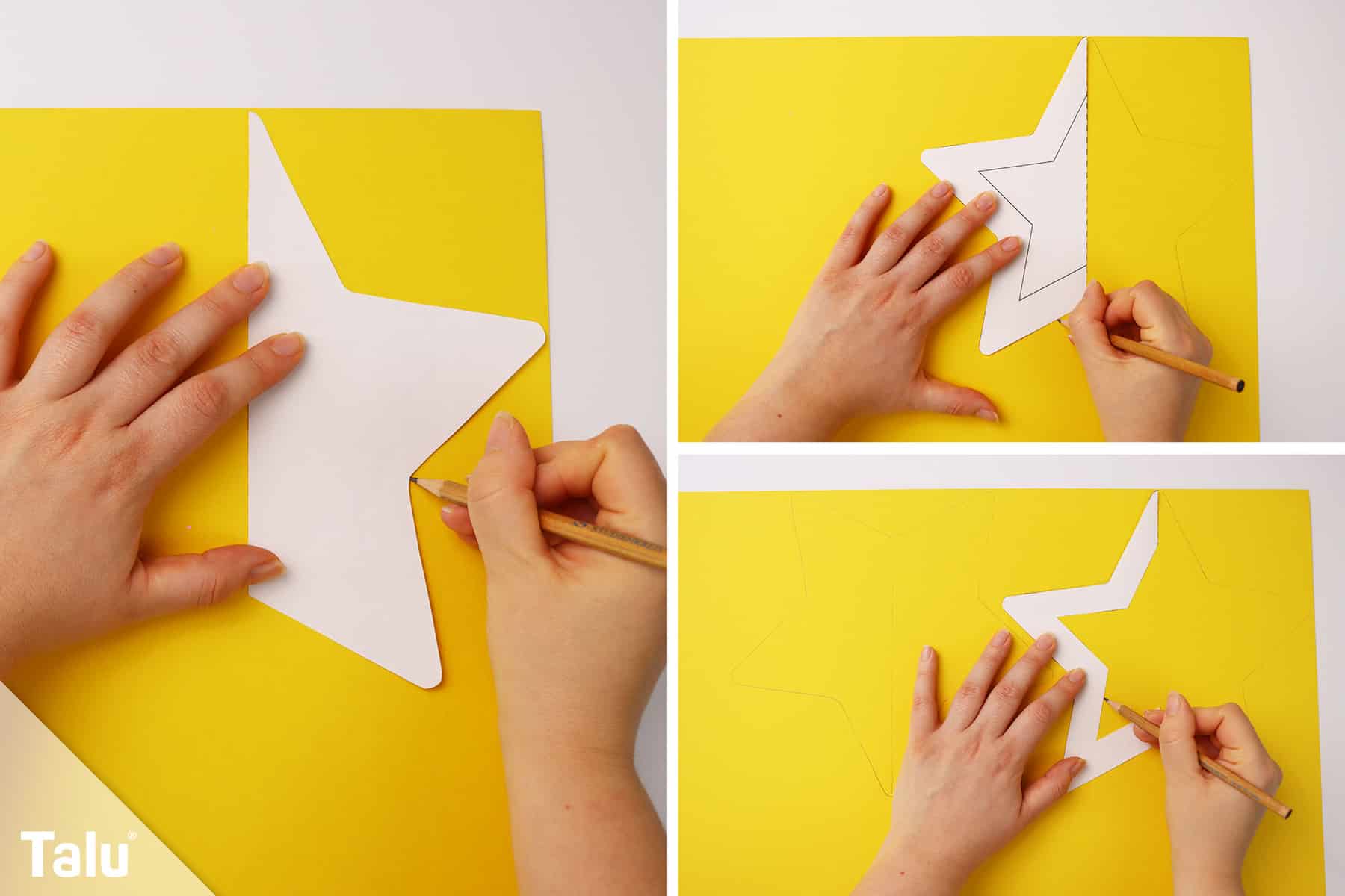 Stern auf Tonpapier übertragen