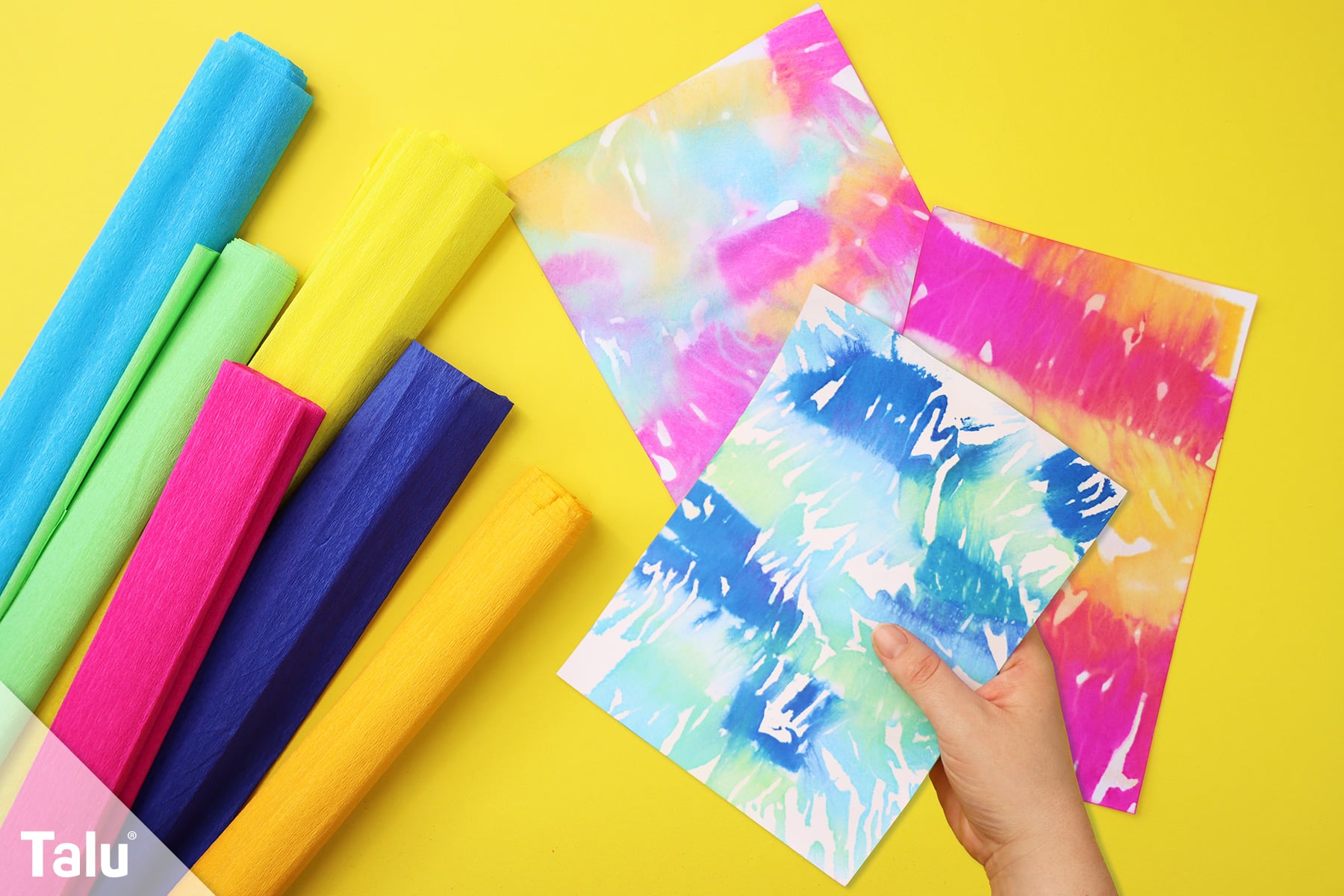 Sprühbilder mit Krepppapier