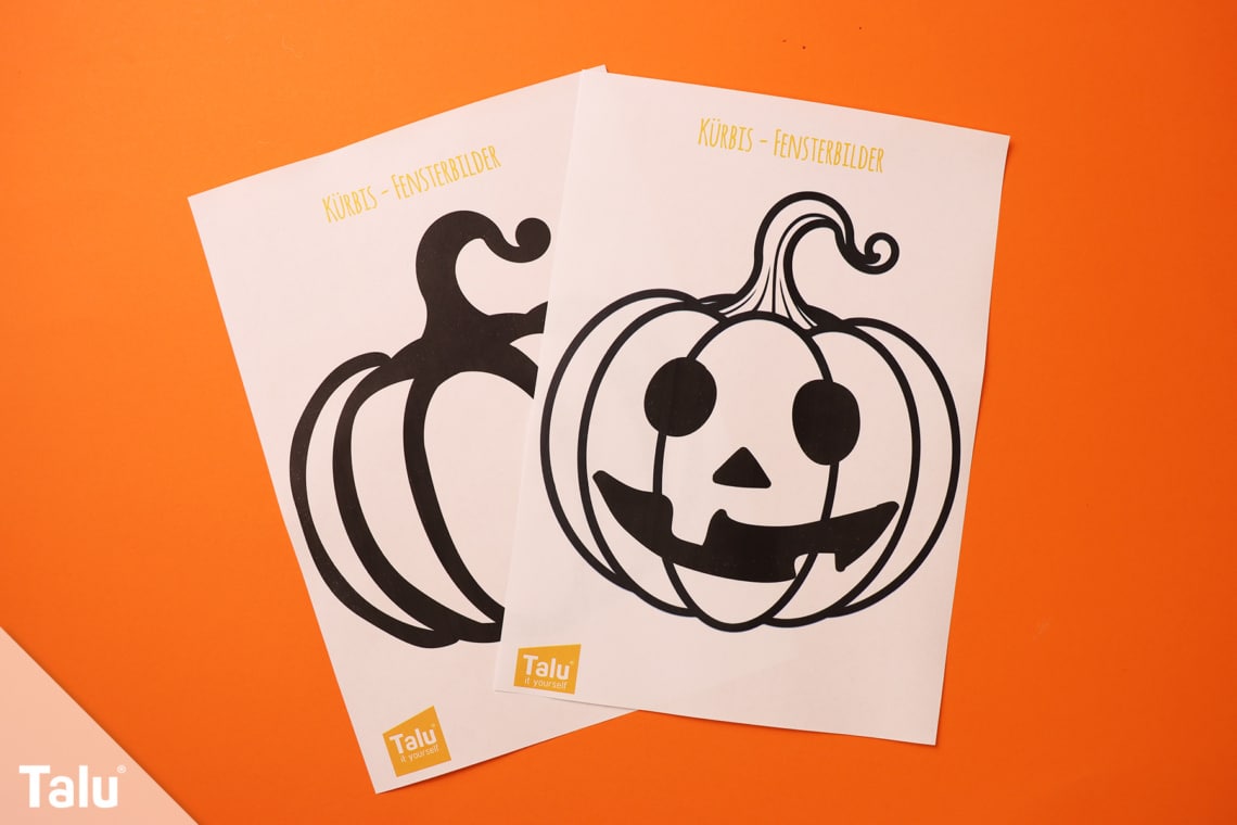 Kürbis Fensterbild | Vorlagen für Halloween - Talu.de