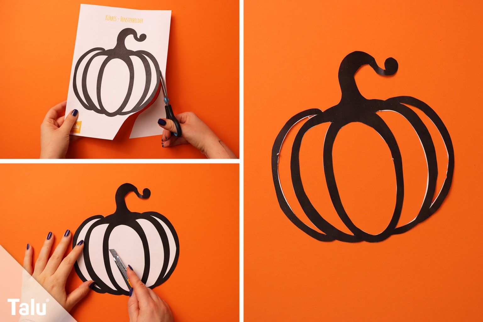 Kürbis Fensterbild | Vorlagen für Halloween - Talu.de