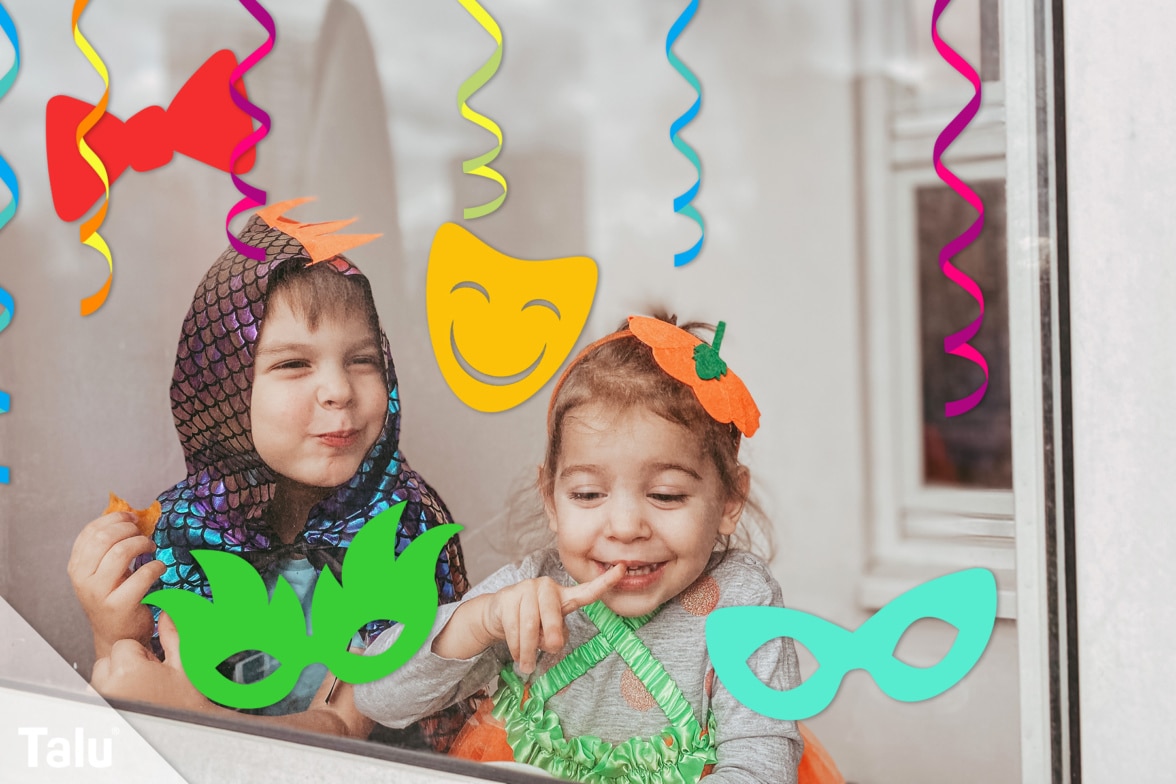 Fensterdeko für Fasching basteln 