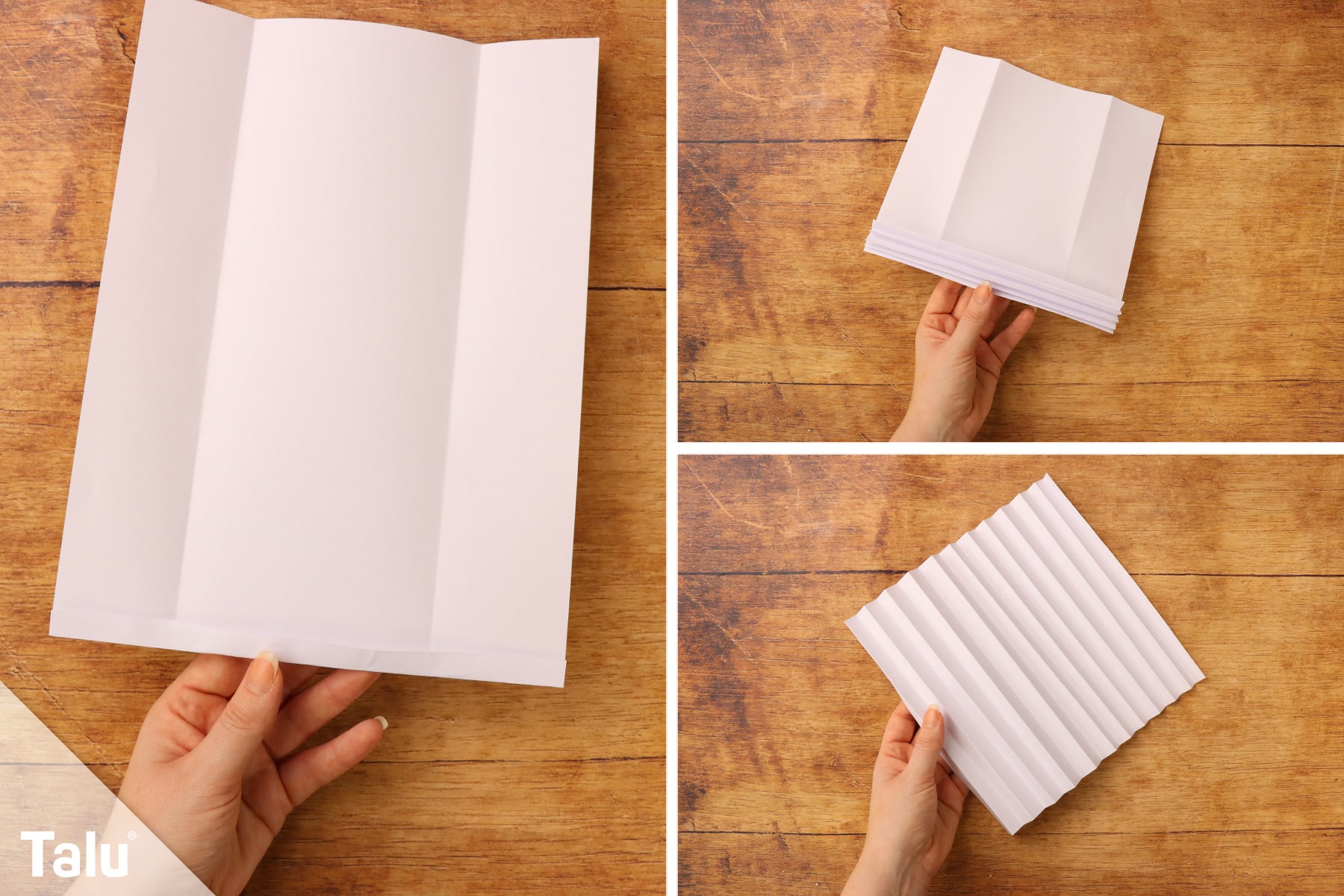 Papier falten im Zick Zack